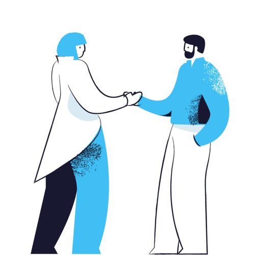 Two people making an agreement